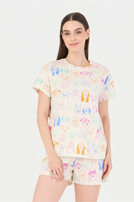 Sweet Dreams Animal Printed Short Set - Swan White — image 4